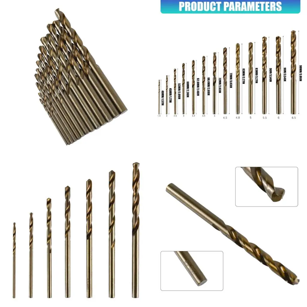 

13Pcs Twist Drill Bit Assortment for Professional Performances in Iron Aluminum and Plastic Materials Applications high quality