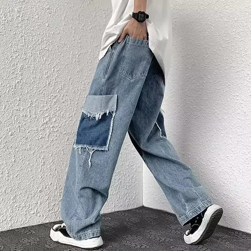 Vintage Straight-leg Jeans Men's Loose-fit Hip Hop Slang Trendy Brand Casual Punk Denim Pants Autumn Season