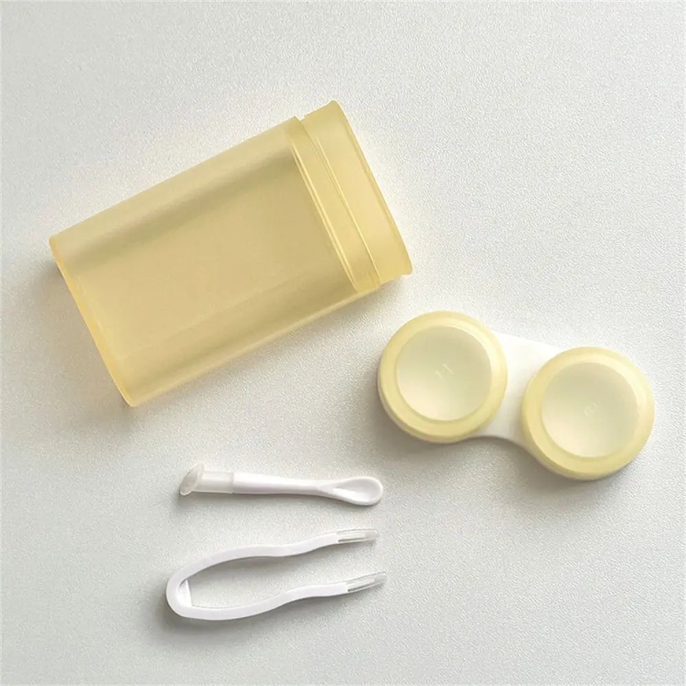 Estuche de plástico para lentes de contacto, estuche portátil de Color sólido para lentes de contacto, soporte de viaje