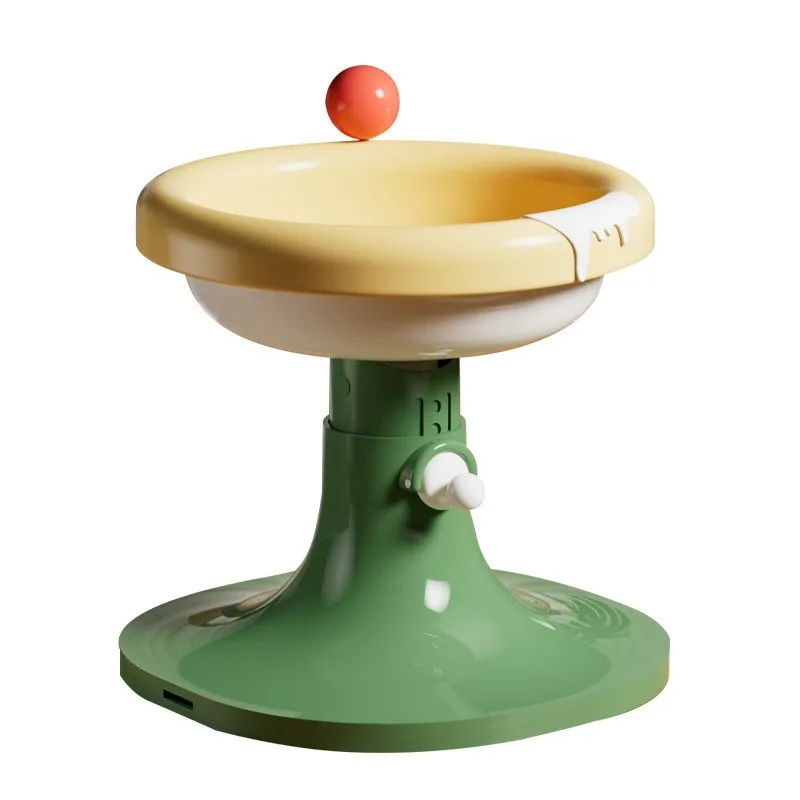 

Ice Cream Shaped Ceramic Elevated Cat Bowl Adjustable Raised Pet Food Water Dish Anti Vomiting Neck Protection Feeding Bowl