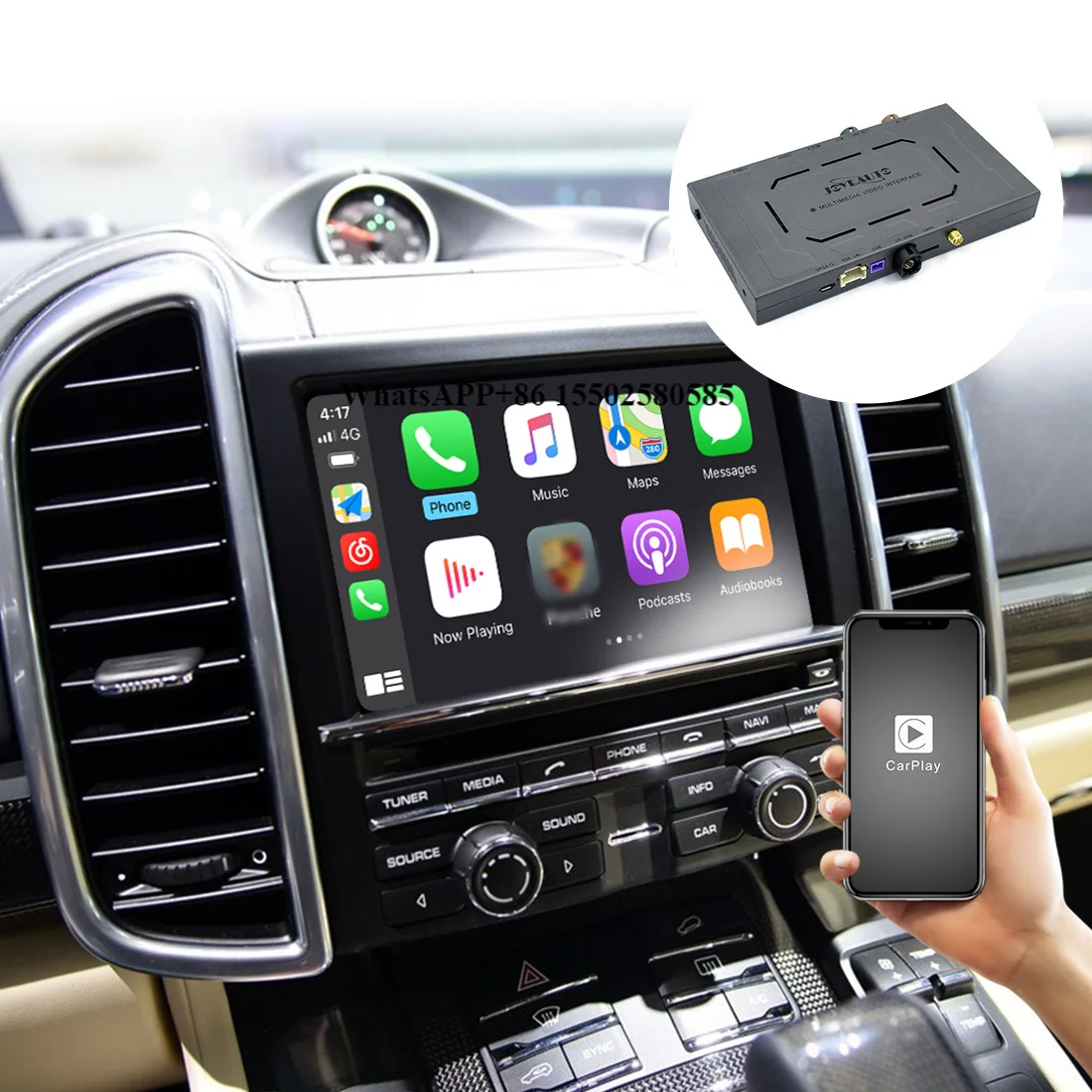 

Joyeauto Wireless Android Auto CarPlay Box Screen Mirroring for Porsche PCM3.1 Cayenne Panamera Macan Boxster 911 Carplay