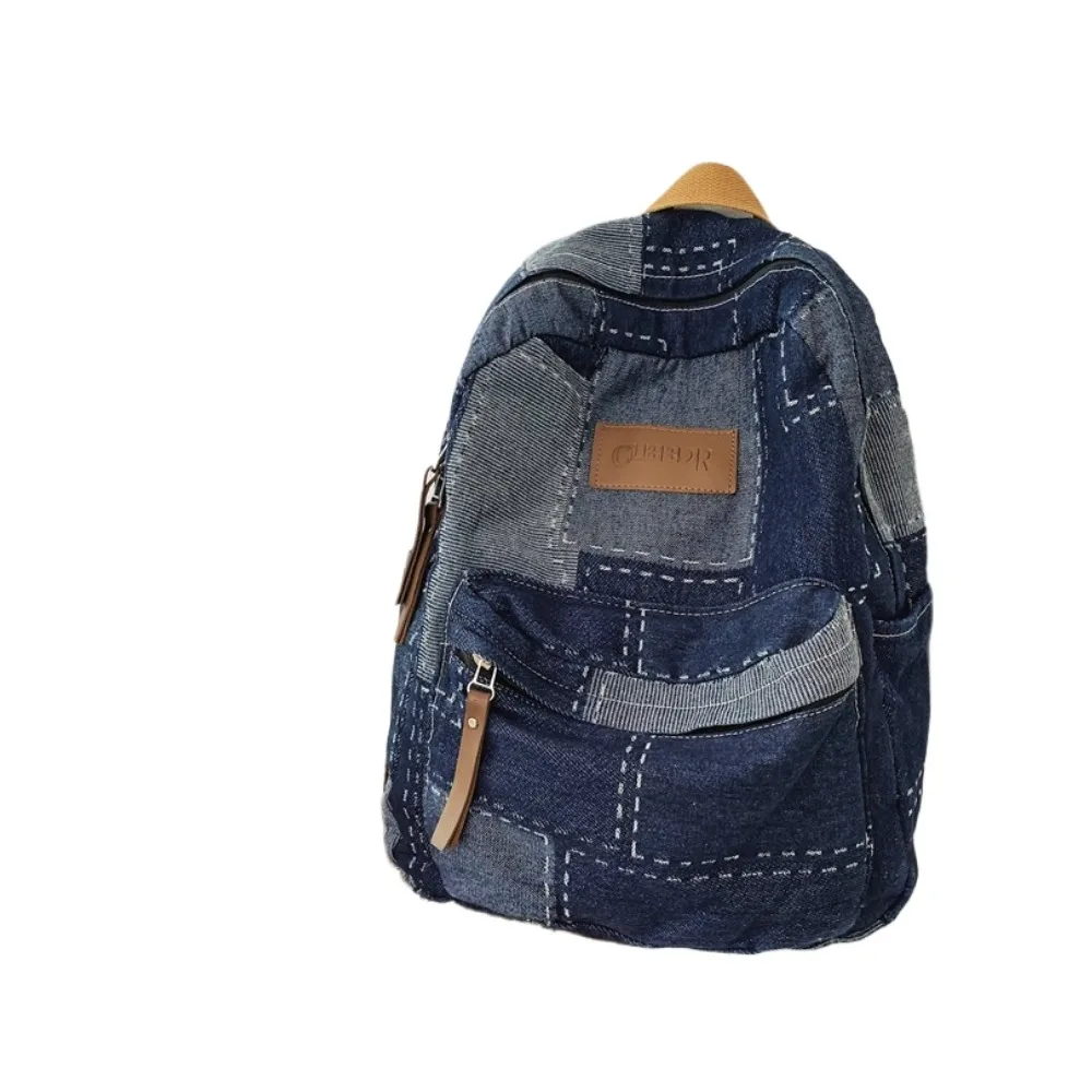 

Denim school bag women's canvas backpack women's literary travel backpack