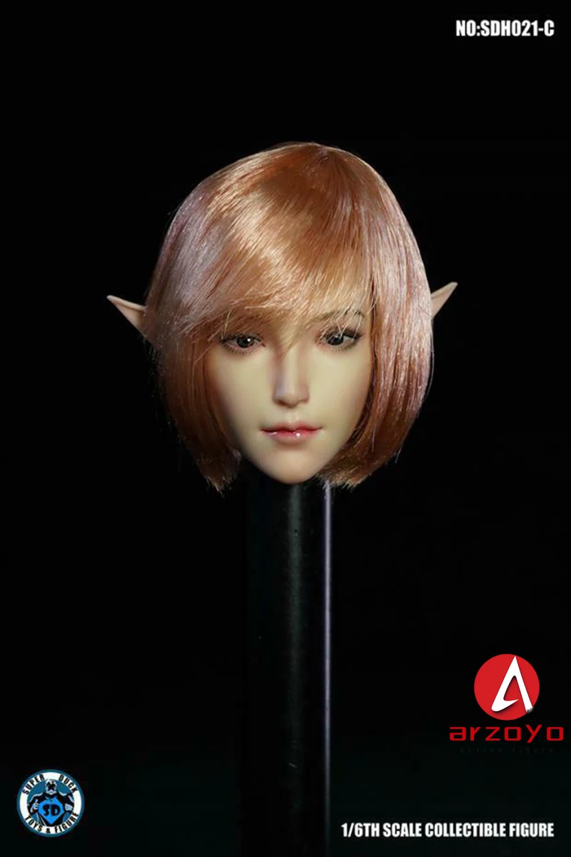 IN STOCK SUPER DUCK SDH021 1/6 Female Elf Ears Head Sculpt Carving Fit 12" Soldier Pale Skin Action Figure Body Model Dolls