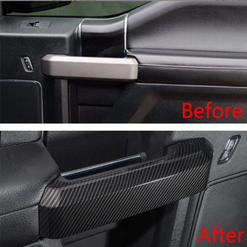 غطاء مقبض الباب الداخلي لسيارة Ford F150 2015-2020، الملحقات الداخلية، أسود -T45C #3