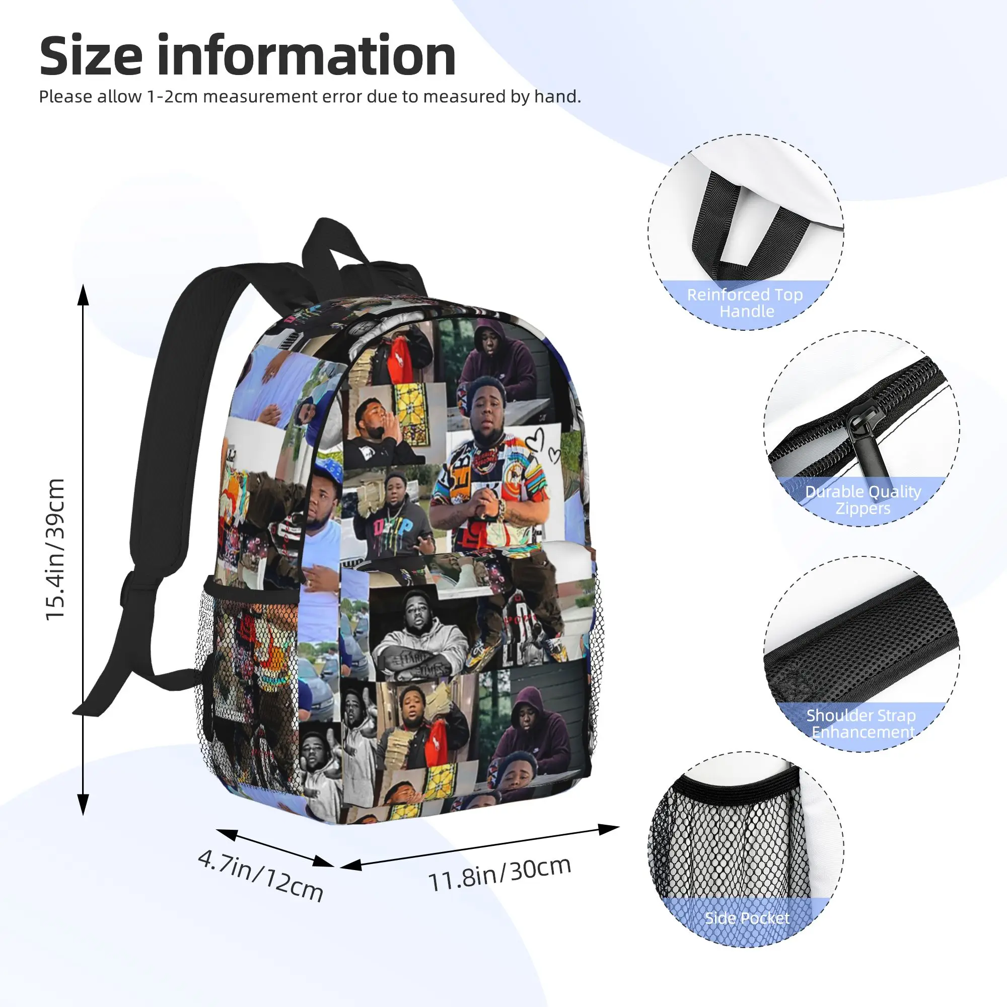 Rod Wave Backpack Hot Sale Daypack Large Capacity Boys Girls BookBag Shoulder Bags for Men Women School Bag
