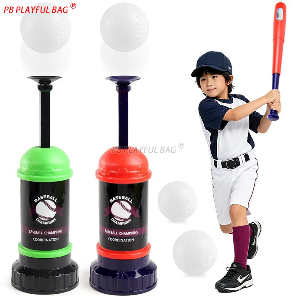 Manual Baseball Pitching Machine Toy Ball Launcher Set for Kids Indoor Outdoor Backyard Practice Game AC271