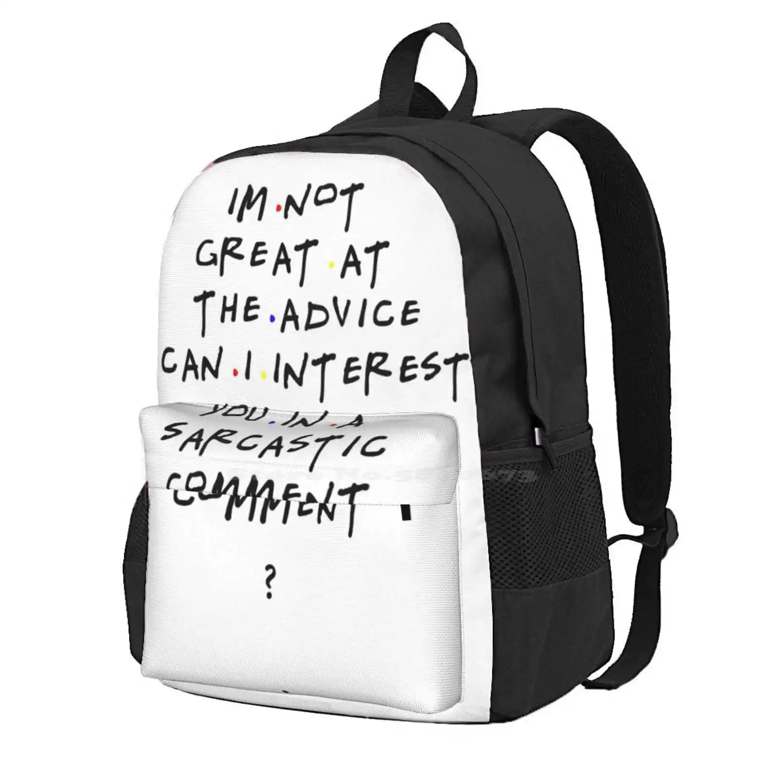 Chandler Bing Qoutes Hot Sale Schoolbag Backpack Fashion Bags Chandler Bing Qoutes Tv Show Qoutes Friends Qoutes Popular One