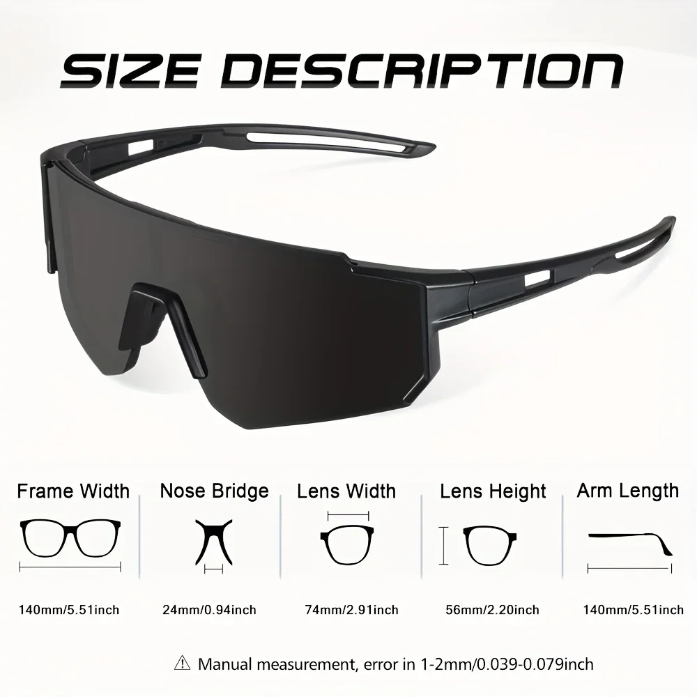 1/3PCS Oversize Outdoor Cycling Sunglasses Men Women Driving Bike Glasses Bicycle Sports Climbing Protective UV400 Goggles - view 3