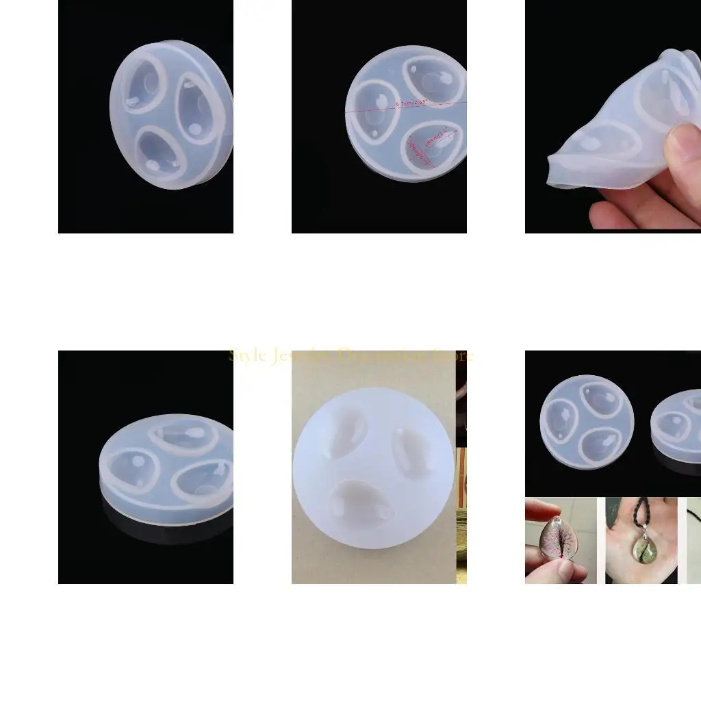 

D46E Silicone Water Drop Mold Resin Casting Mold with Hole Jewelry Keychain Craft