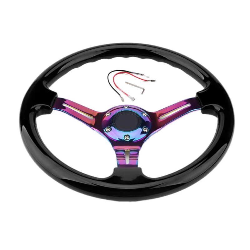 

Chrome 350mm 14Inch ABS Racing Steering Wheel 45mm Deep Dish Car Steering Wheel Universal