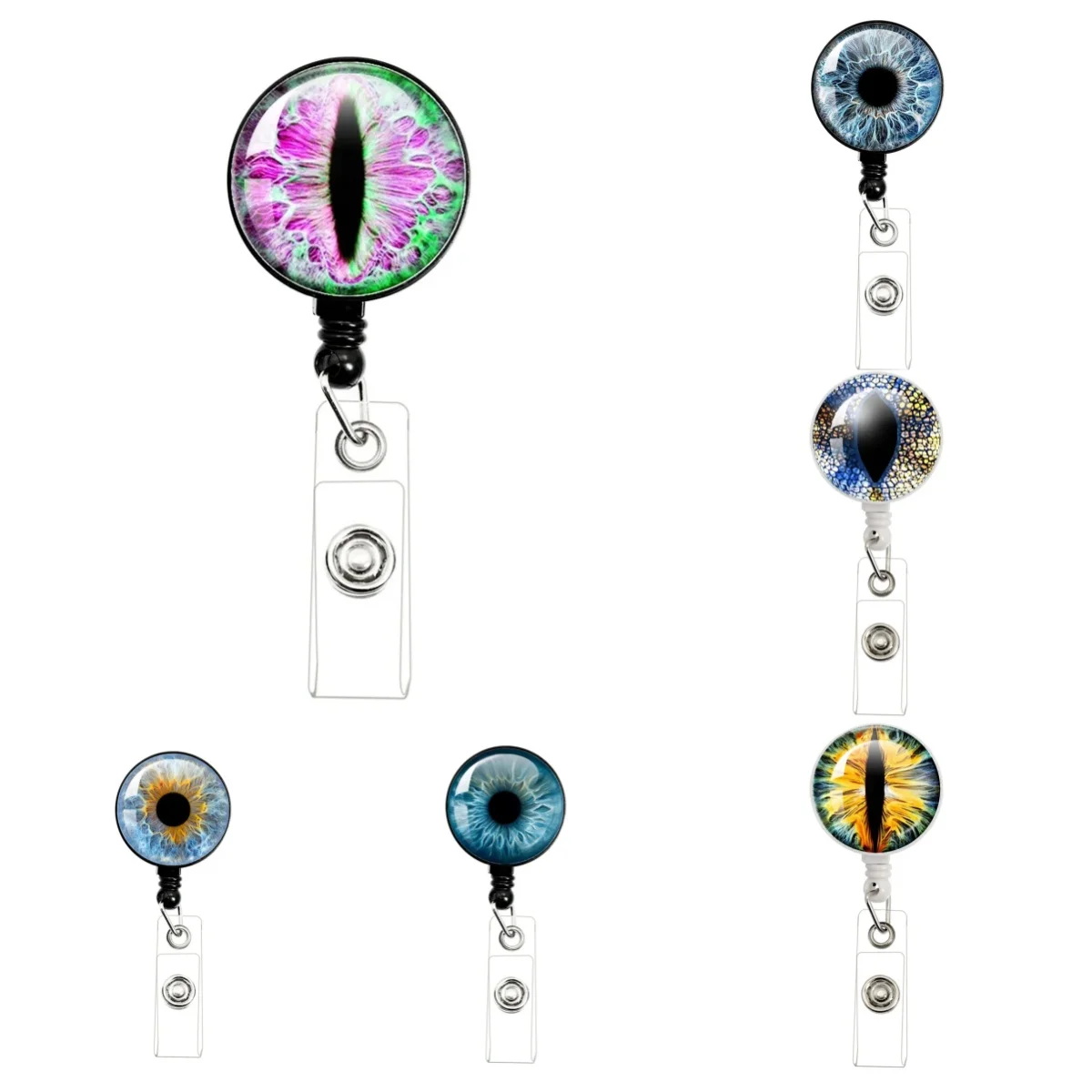 25mm Glass Dragon Eye Animal Eyes Brooch Pin Photo Cabochon Badge Brooches ID Name Card Display Tag Badge Holde Staff Card