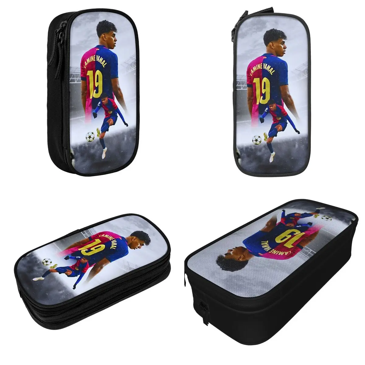 Lamine Y-Yamal 축구 19 연필 케이스 크리 에이 티브 펜 박스 가방 어린이 대형 스토리지 학교 용품 선물 연필 주머니
