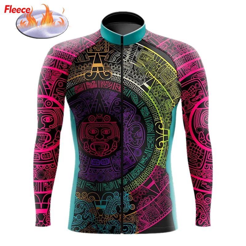 NEW Mexico Team Colorful Winter Thermal Long Sleeve Cycling Jersey Green Bike & Thin Bicycle Clothing Wear