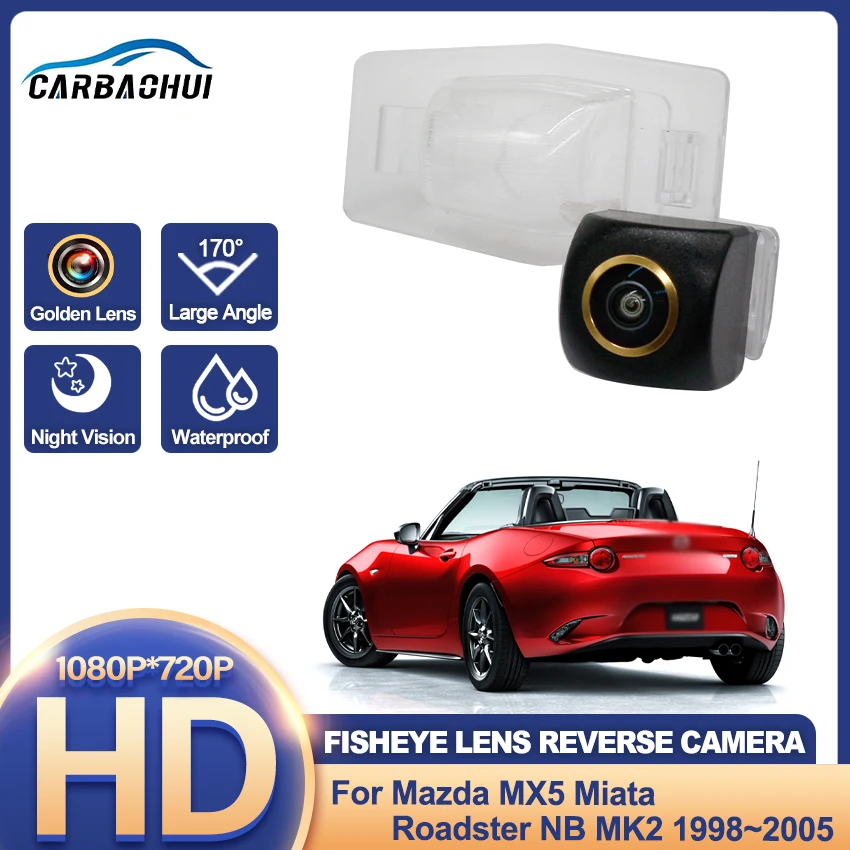 For Mazda MX5 Miata Roadster NB MK2 1998~2005 Golden Lens CCD Night Vision Reverse Camera Backup Camera license plate Camera