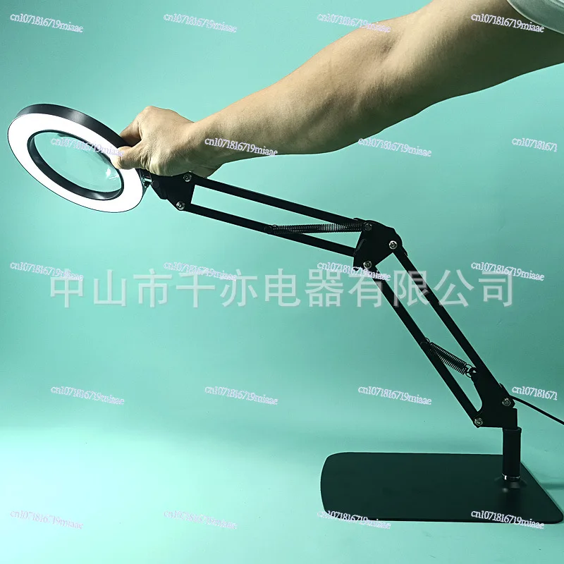 Repair Solder Magnifying Glass Lamp, Strong Magnetic Crocodile Claw Work Folding Portable Eye Protection Reading Study Desk Lamp
