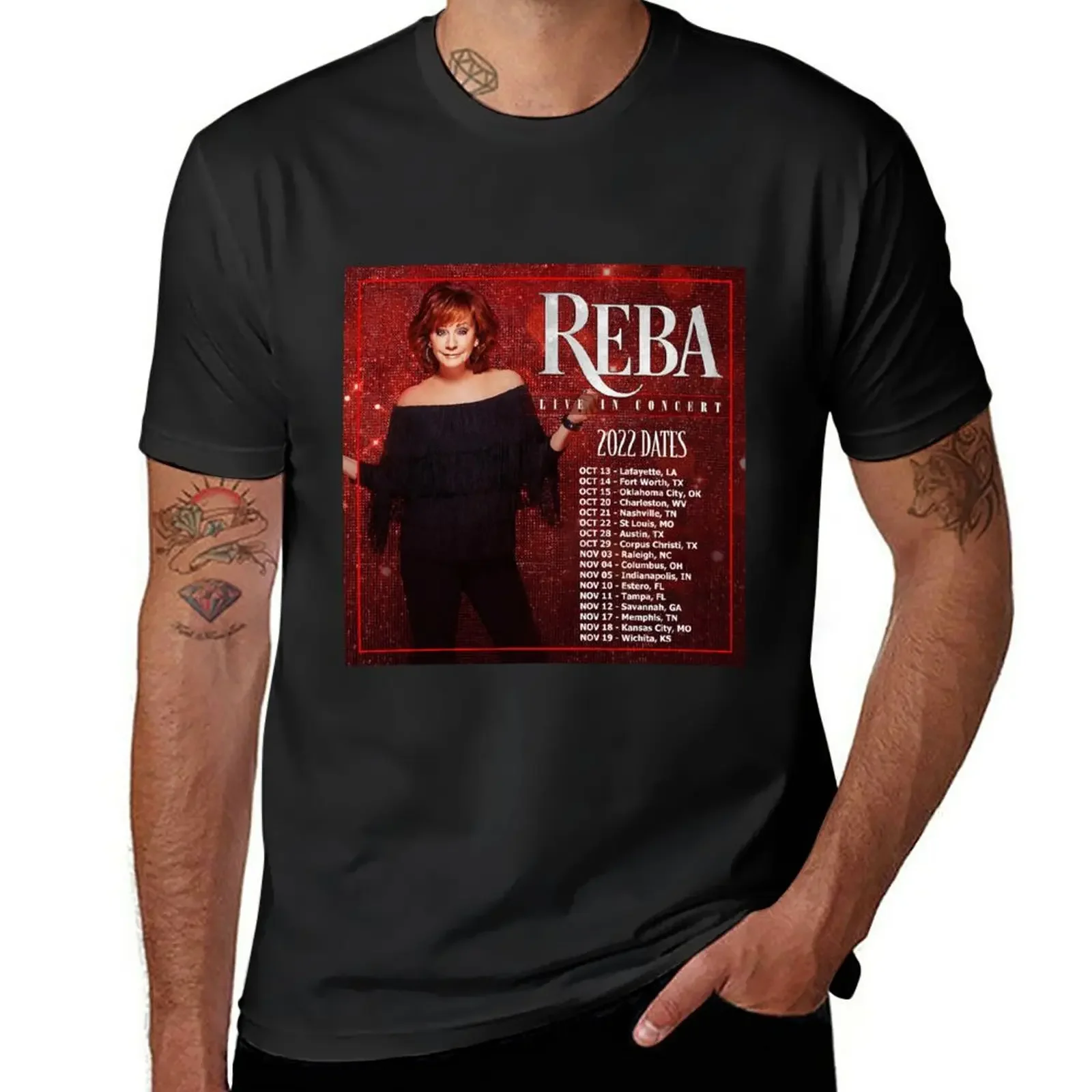 Reba Tour 2022 - 2023 Locations and Dates T-Shirt tees Aesthetic clothing mens t shirts casual stylish