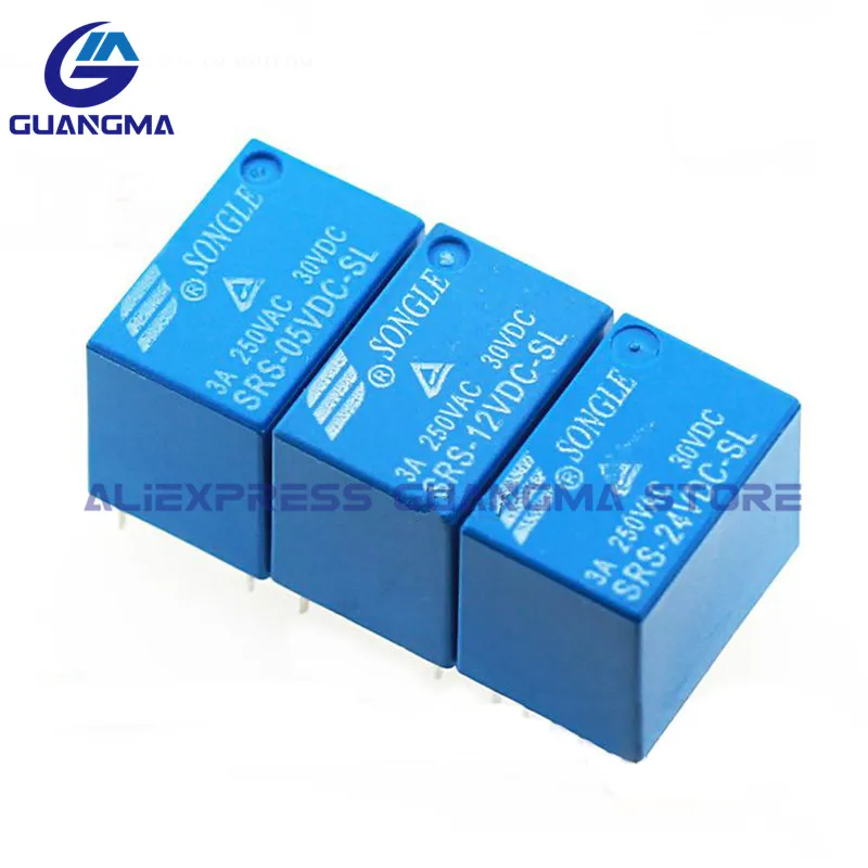 

10PCS 100% NEW Original Power Relay SRS-05VDC-SL SRS-12VDC-SL SRS-24VDC-SL SRS-05VDC-SH SRS-12VDC-SH DC5V 12V 24V 6Pin 3A 250Vac