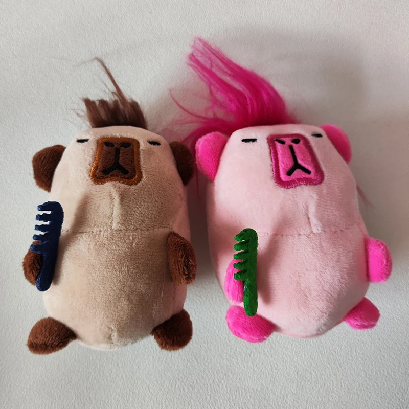 Cute Plush Capibara Toy Pendant Cartoon Guinea Pig Pendant Stuffed Doll Keychain Plush Toy Doll Bag Key Ring Decor Kid Gift