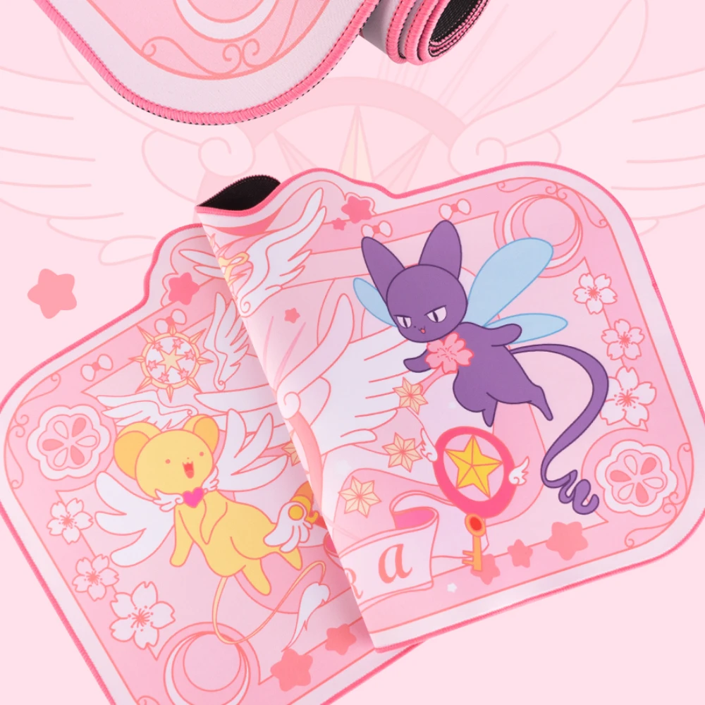 Tappetino per mouse in gomma rosa cartone animato Kawaii Cute Girl Tappetino da tavolo antiscivolo impermeabile Tovaglietta per tastiera per computer per ufficio