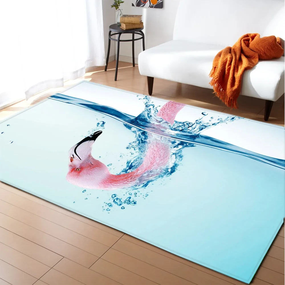 Pink Flamingo New Cartoon Carpet  Living Room Decoration  Anime Rug Foam Memory Carpet Soft and Fluffy Rug Dropshipping POD