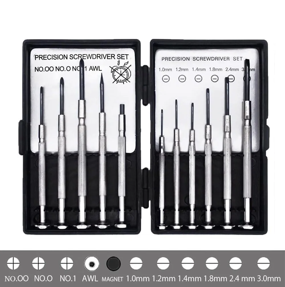 11PCS Mini Screwdriver Set,Small Screwdriver Set with 11 Different Size Flathead and Phillips Screwdrivers Repair Tool Set