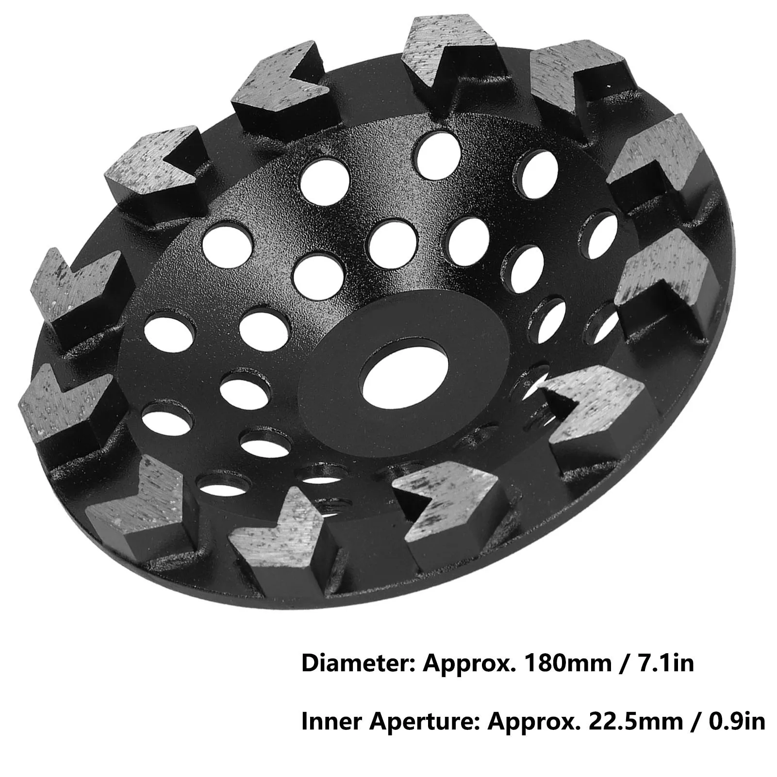 

10 Teeth Grinding Wheel Grinding Wheel Cup 10 Teeth Black 180mm for Sanding Concrete Stone Cement