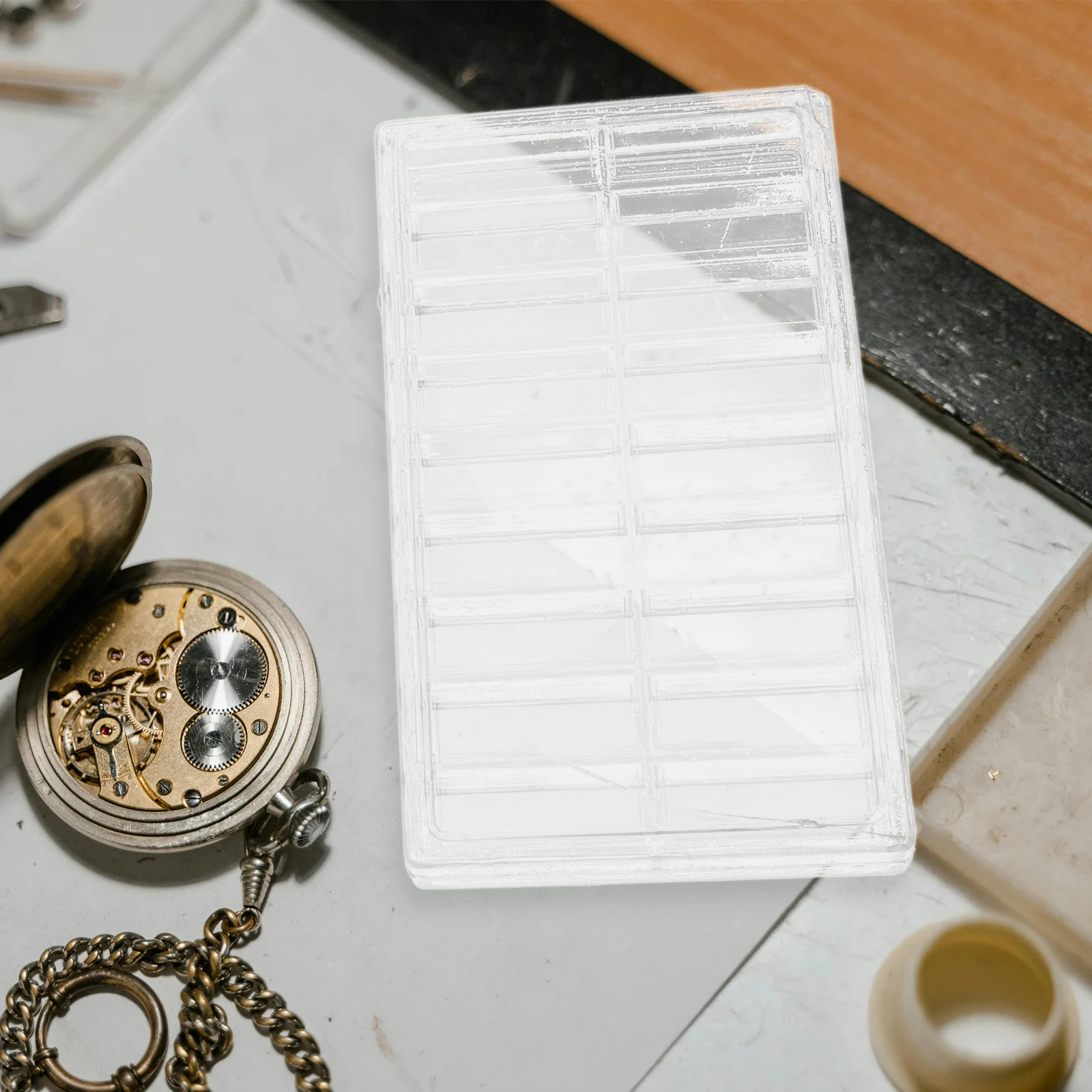 

6pcs Watch Parts Multi-Compartments Clear Plastic Container Tool Organizer Screw Fastener Hardware Box Craft Storage Small Parts