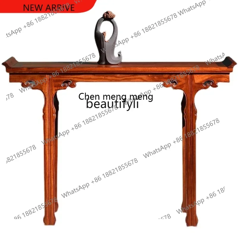 X  X Rosewood Furniture a Long Narrow Table Chinese Style Solid Wood Altar Cross-End Case Rosewood Pieces Lobby Console Tables