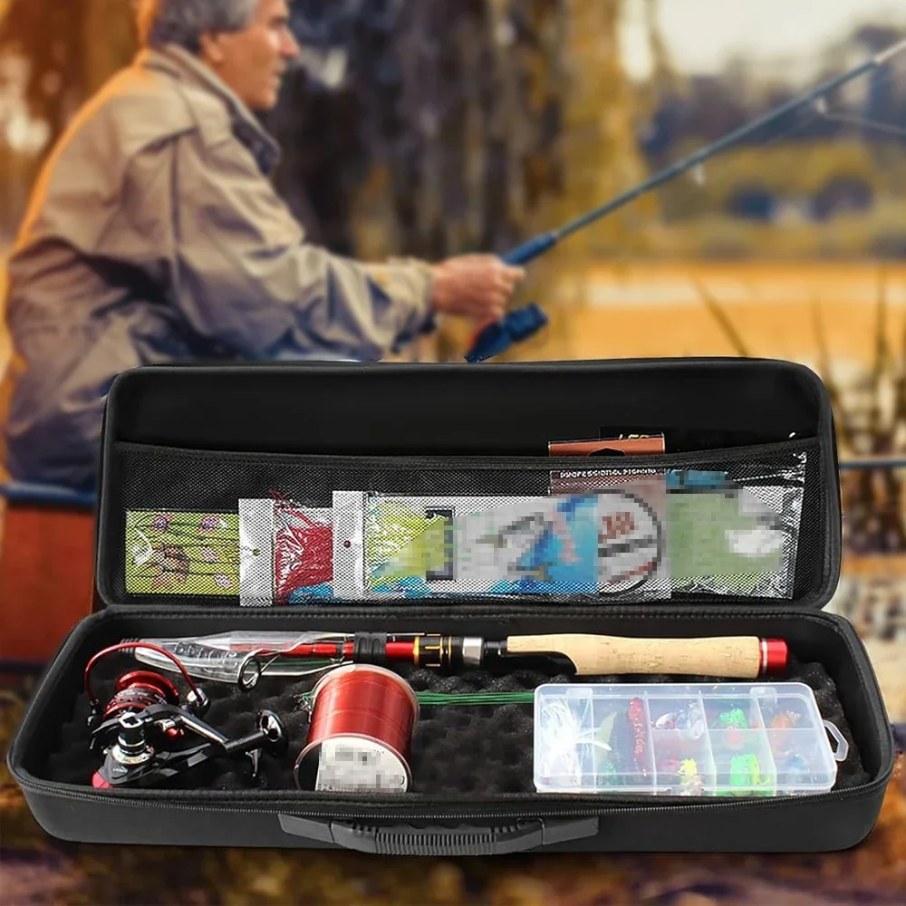 Shockproof Tools Case Fishing Rod Lure Box Gear Storage Bag Fish EVA Fishing Bags Outdoor Zipper Box Drill Tool Kit Accessories