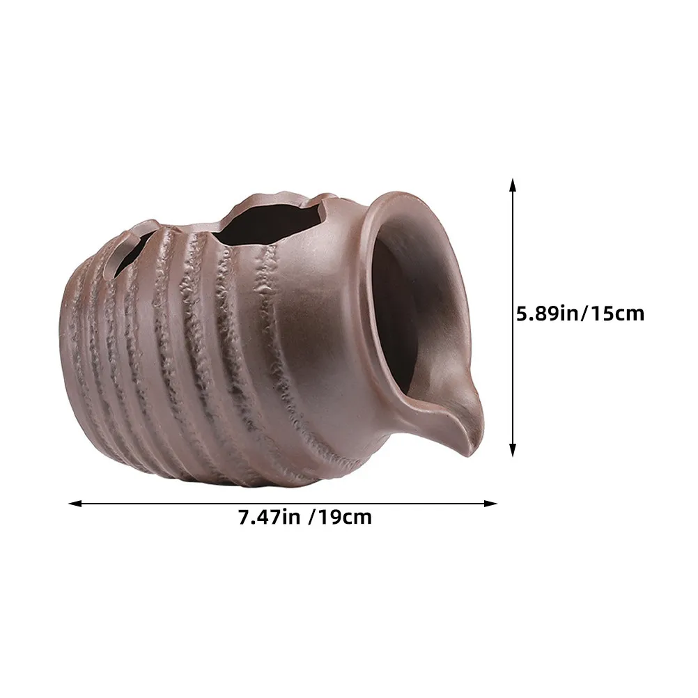 Ceramic Pot Shaped Pond Spitter Statue Realistic Garden Fountain Spitter Decor for Outdoor Water Feature DIY Landscape Ornament