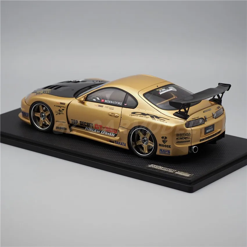 โมเดลรถจำลอง IG 1:18 TOP SECRET GT300 Supra A80 สีทอง IG3743 JDM รุ่นลิมิเต็ดอิดิชั่น ทำจากเรซิ่นและโลหะ ของเล่นสะสม