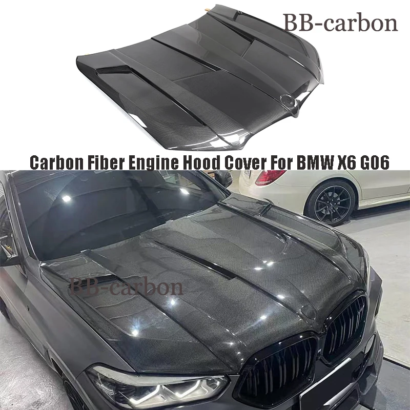 

Real Carbon Fiber / FRP Unpainted Car Body Kit Front Engine Hood Cover For BMW G06 X6 L Styling