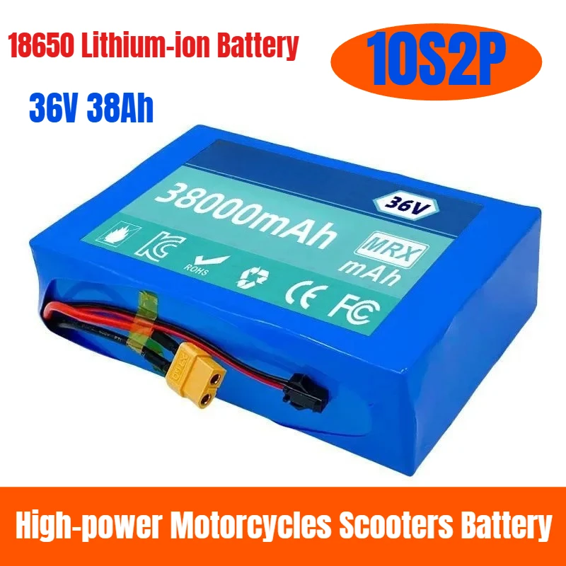 

10S2P 36V 38Ah 18650 Lithium-ion Battery 500W for High-power Motorcycles Scooters