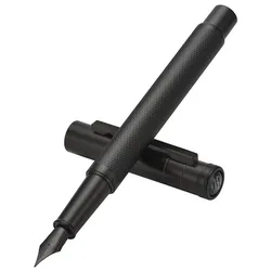 Hongdian Black Metal Fountain Pen Ink Pen Titanium Black Fine Nib Beautiful Tree Texture Business Office school supplies Writing