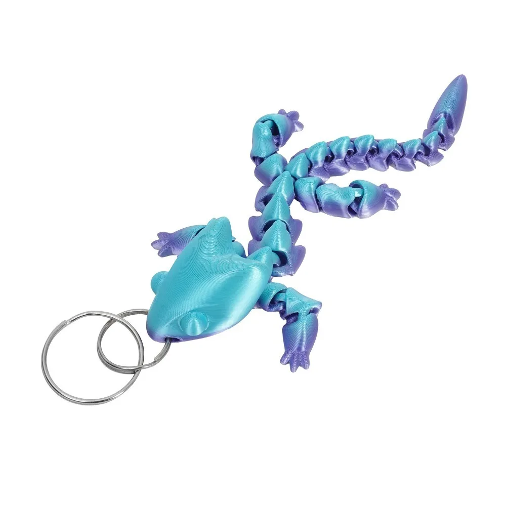 

3D Printed Chinese Dragon Keychain Fidget Charms Adjustable Body Joints Pendant Creative Mini Articulated Dragon Lizard