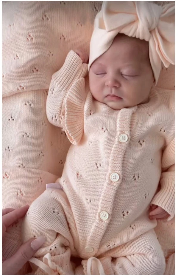 

Baby Spring and Autumn Knitted Jumpsuit Baby Clothes for Going Out Crawling Clothes Newborn Baby Rompers Sweater