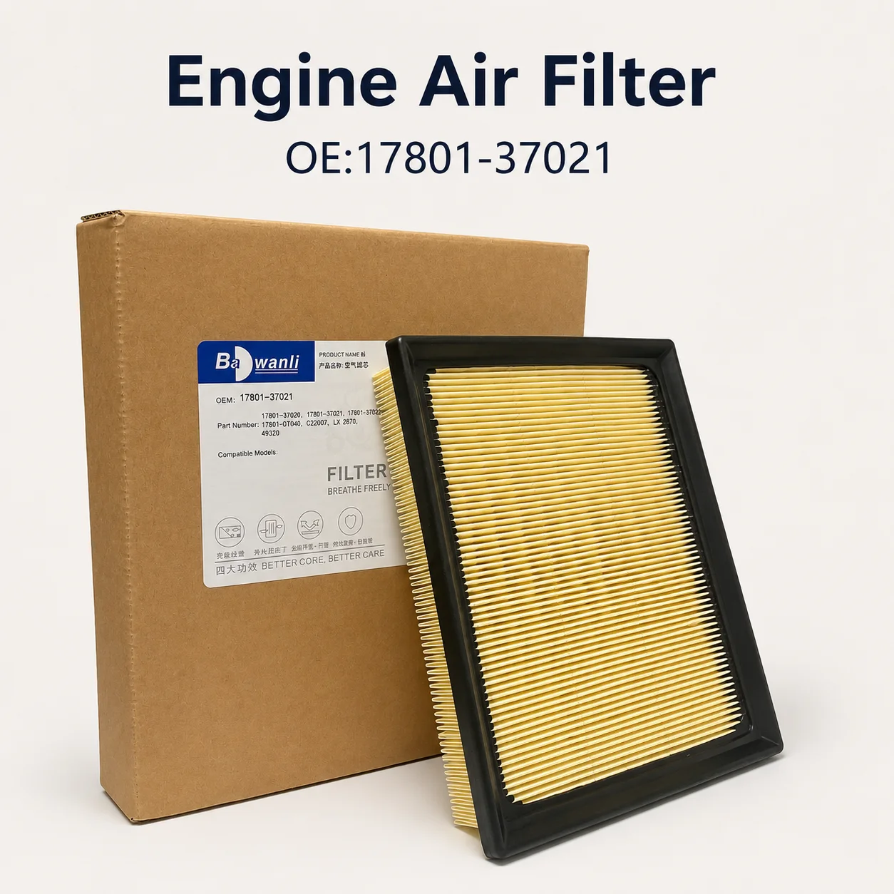 Engine Air Filter,For Toyota Prius, Prius v, RAV4 Hybrid, Corolla Hybrid; Lexus CT200h, NX300h,Replace 17801-37021
