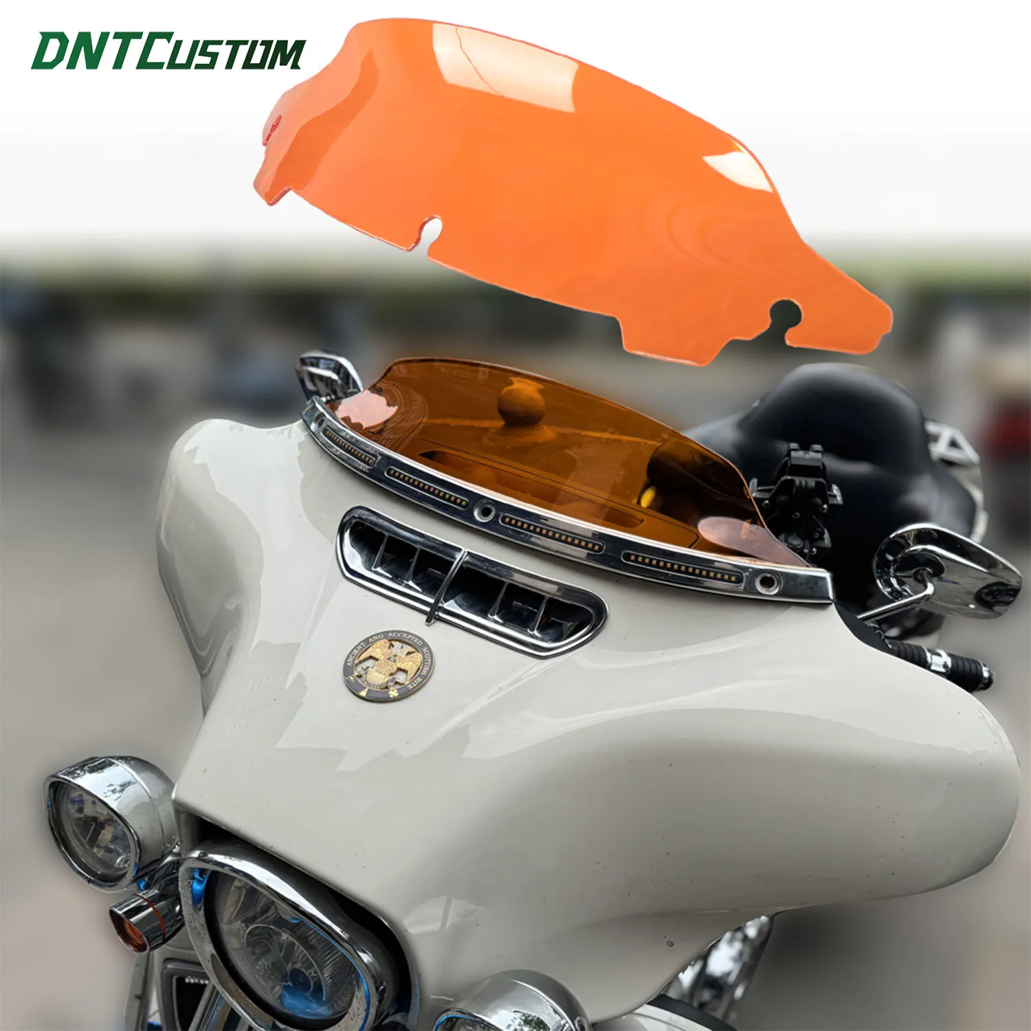 DNTCUSTOM 4,5" Motorrad-Windschutzscheibe 4mm Dick PC-Schutz-Windschild für Harley Street Glide & Ultra Limited 14-2023