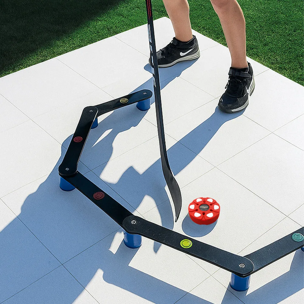 4 قطعة هوكي الجليد عفريت التدريب عفريت البلاستيك الكرة الأرضية هوكي عفريت مقاومة للاهتراء لملحقات كرة التدريب متعددة الوظائف #4