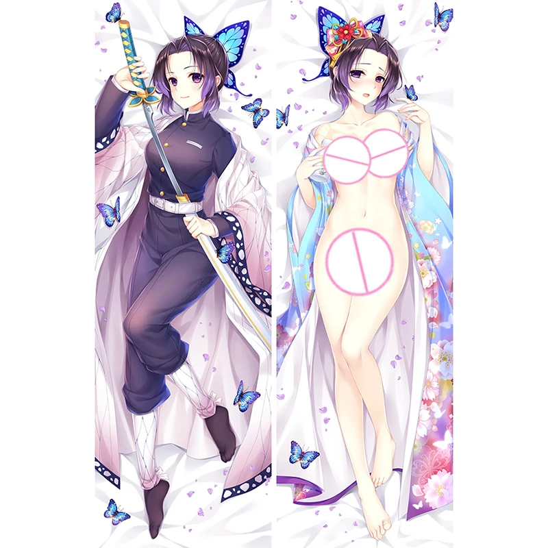 

Dakimakura Anime Pillow Cover Kochou Shinobu Double Sided Print 2Way Cushion Bedding Festival Gifts Gifts