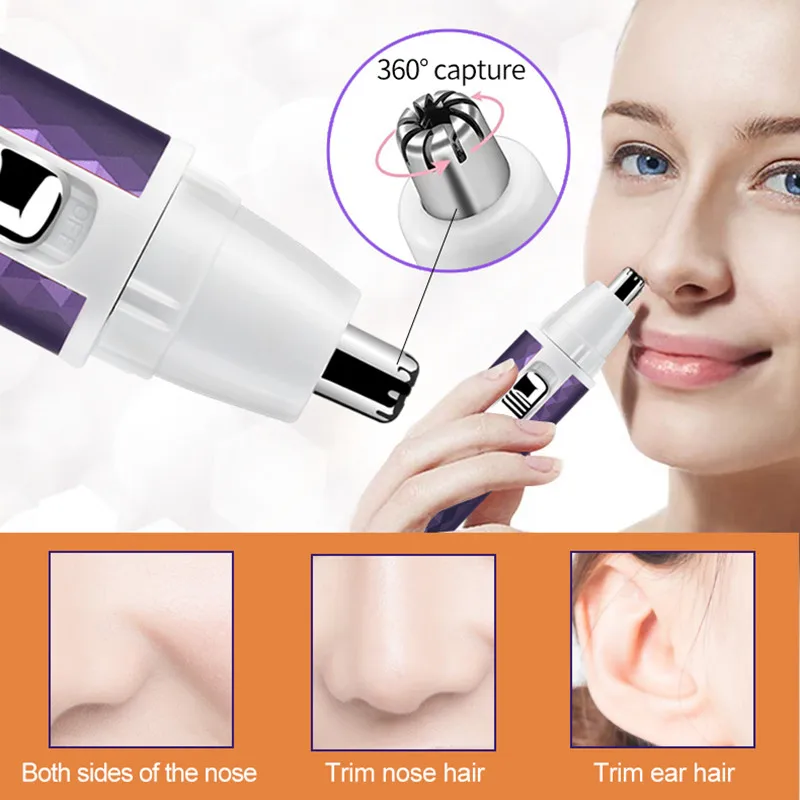 Bunte 5 in 1 Elektro rasierer Clipper Nase Ohr Haars ch neider für Frauen Augenbrauen Trimmer Gesicht Bein Bikini Dame Epilierer Rasierer