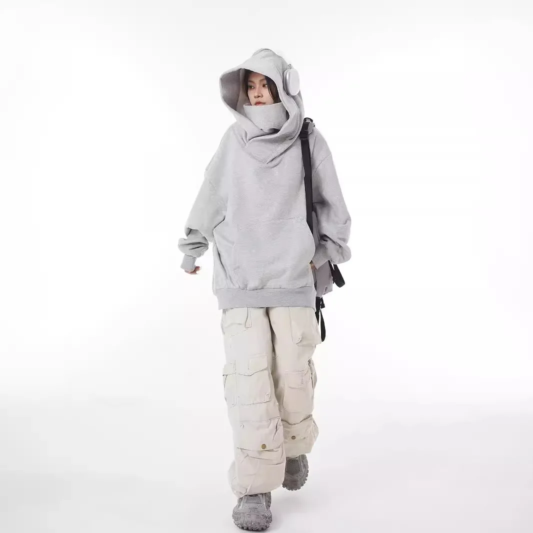 

Уличная одежда: худи, толстовка оверсайз в стиле техно-вирджин, с флисовой подкладкой, унисекс, минималистичная, свободная верхняя одежда