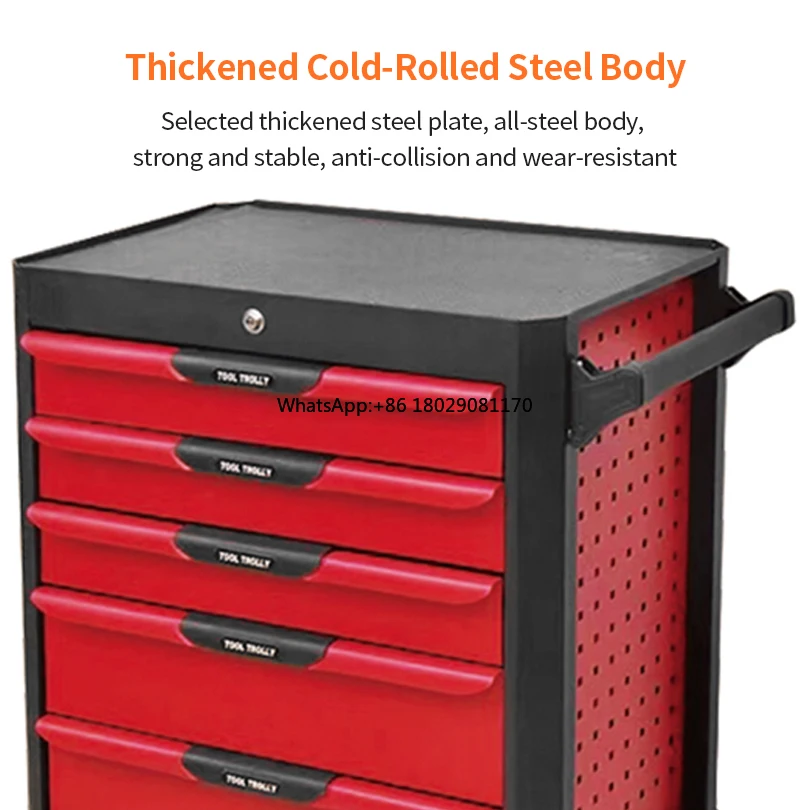 9 Drawer Tool Cart Trolley Cold Rolled Steel Car Repairing Workshop Craftsman Tool Cabinet Garage Storage Boxes