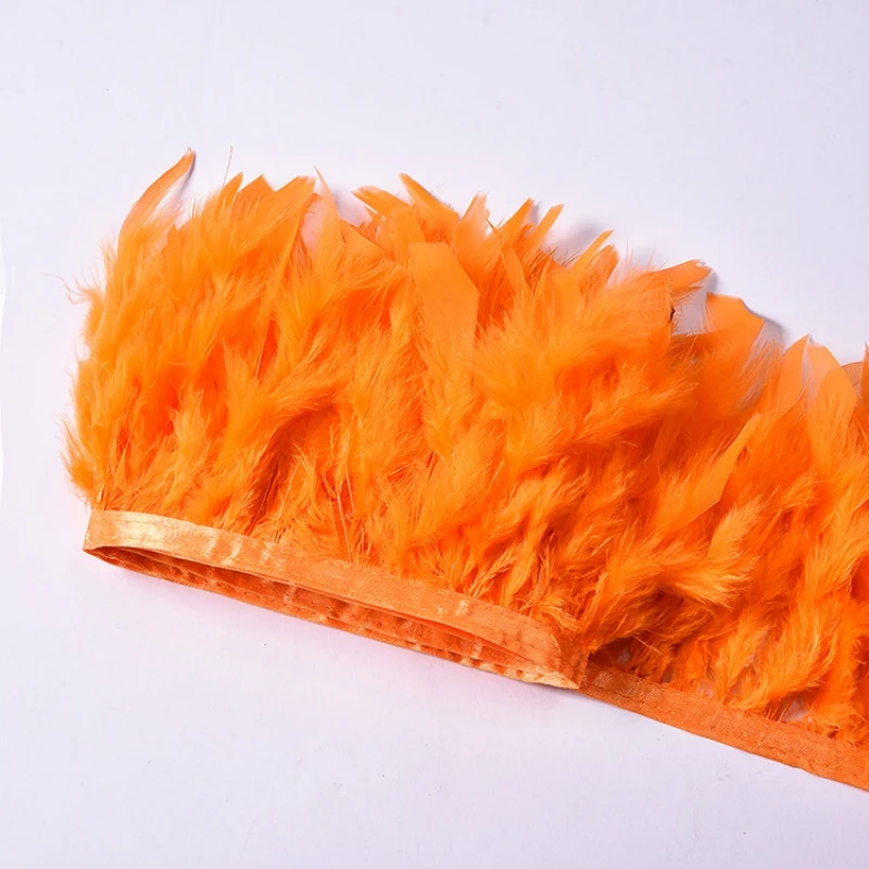 

10-15cm Fluffy Orange Turkey Feather Trim Natural Feathers Fringe for Sewing DIY Dress Costume Party Decoration Accessories
