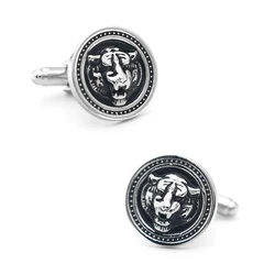 Men's Tiger Cuff Links Vintage Black Color Classic Animal Design Quality Copper Cufflinks Wholesale & Retail