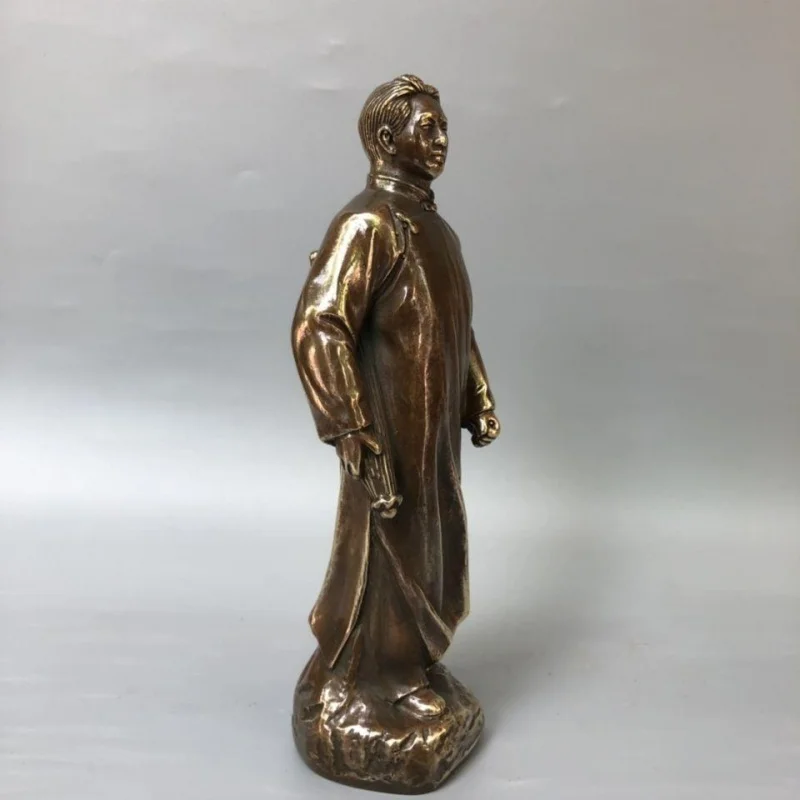 

Antique Bronze Collection Brass Chairman Mao Goes to Anyuan Figure Bronze Statue Home Decor Ornament