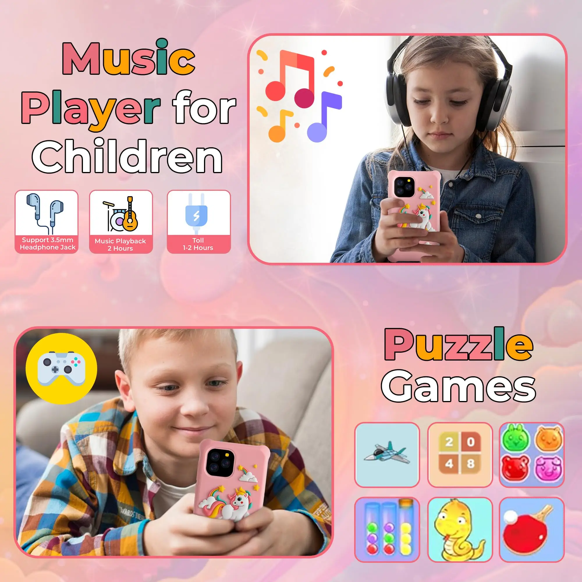 Crianças telefone inteligente mini brinquedo telefone engraçado aprendizagem educação brinquedo música puzzle jogador de jogo câmera dupla despertador lanterna presentes