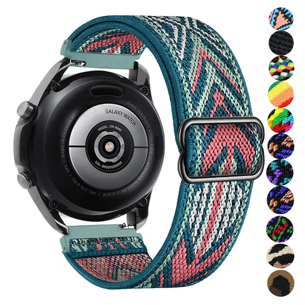 Armband für Samsung Galaxy Uhr 4 5 Pro 6 aktiv 2 Gang S3 verstellbar Nylon Sport Correa Armband Huawei GT 4 3 2e Band 20mm 22mm