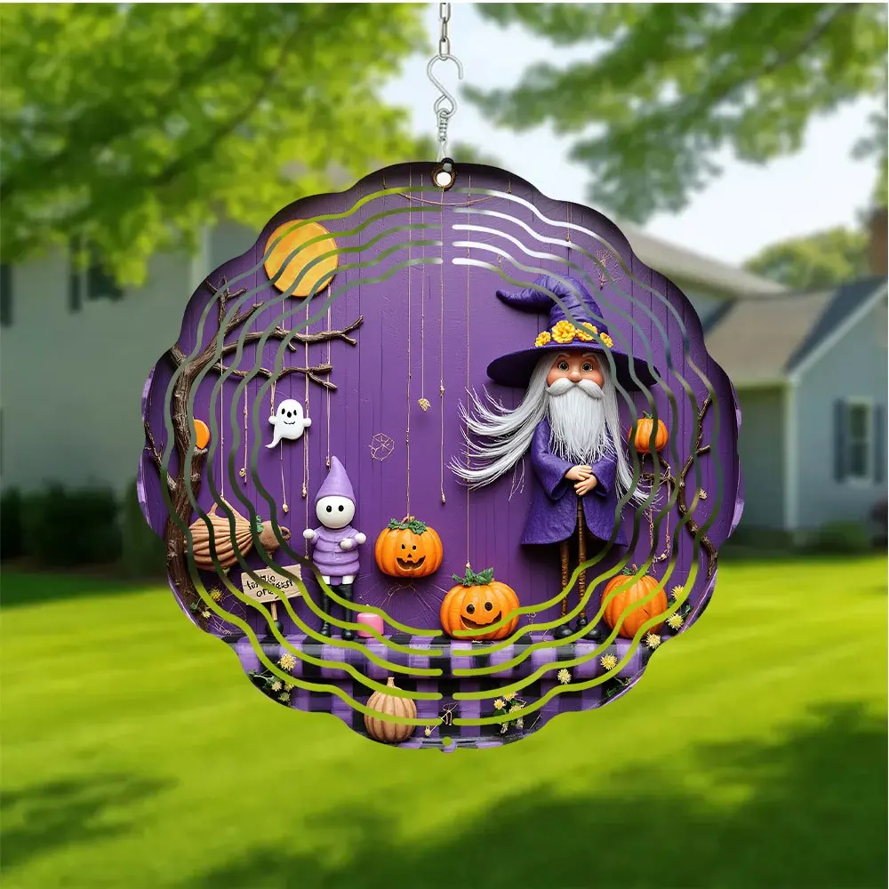 CIFbuy 360° Rotating Wind Spinner Metal Wind Chime Kaleidoscope Garden Patio Yard Outdoor Hanging Decor