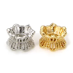 5PCs Metal Crown Charms Beads 7.5x7mm Copper Crown Shape Loose Spacer Beads For Jewelry Making Diy Bracelet Necklace Accessories